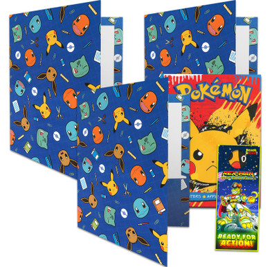 3 Pokemon School Folders - Bundle with 3 Pokemon 2 Pocket Heavy Duty ...