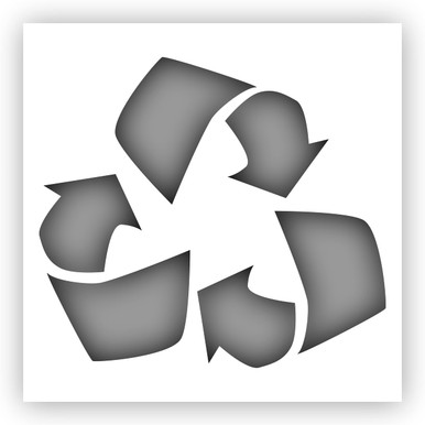 Recycling Symbol #1 Sign Stencil - Choose a Size (12