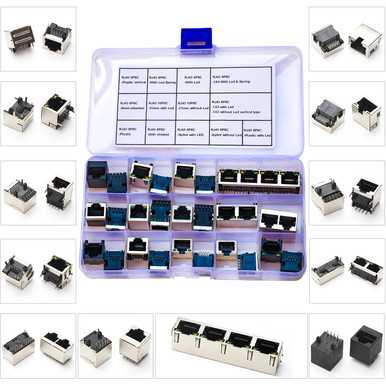 Kidisoii RJ45 Ethernet Connector Assorted Kit RJ45 8P8C 10P8C Female ...