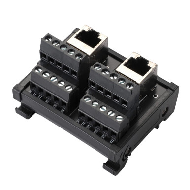 Jienk RJ45 8P8C DIN Rail Mount Ethernet Connector Distribution Breakout ...