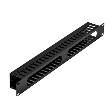 QHHVAIT 19in 1U Cabinet Rack Pass-Through 24 Port CAT6 Panel RJ45 Cable ...