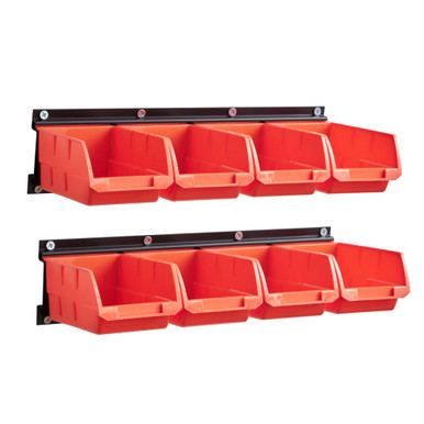 NETWAL Garage Rack with 8 Bins, Wall Mount Storage Bins, Parts Rack ...