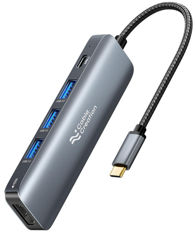 USB C Hub, CableCreation 5-in-1 USB C to HDMI Multiport Adapter, 100W ...