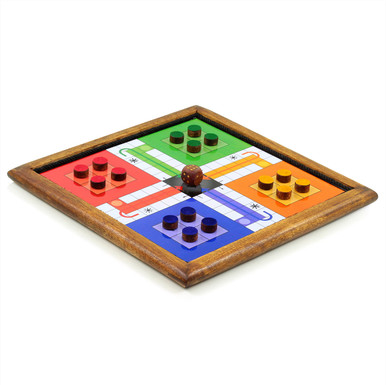 Wooden Handmade 2 in 1 Ludo Magnetic Snakes and Ladders Travel Board ...