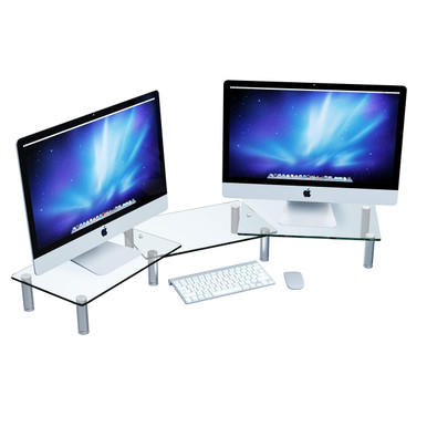 Adjustable Dual Monitor Stand Riser for Computer Desk & Laptop, Office ...