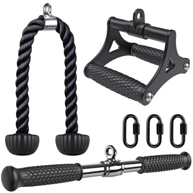 Rotating Shoulder Exercise Rope Kipika Cable Machine Attachments for Home Gym - 3-Piece Set with ...