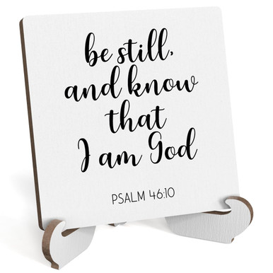 Bible Verse Table Desk Decor Inspirational Rustic Christian Wood Sign ...