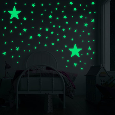 Glow in The Dark Stars Wall Stickers, Glowing Stars for Ceiling and ...