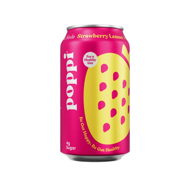 Poppi Strawberry Lemonade Prebiotic Soda, 12 Fl Oz Can ...