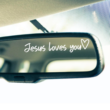 Free Rear View Mirror Decals Rear View Mirror Decal - Jesus Loves You Decal - Vinyl Car Decals ...