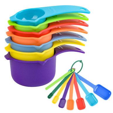 Viwehots Measuring Cups and Spoons Set, Plastic Measuring Cup Set, Cute