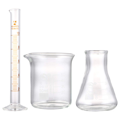 Lab Liquid Measure 3pcs beaker measuring cylinder flask Graduated Measuring Cup liquid ...