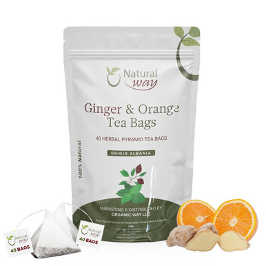 Orange Packet Tea Natural Way Ginger & Orange Tea - 40 Pyramid Tea Sachets | Kosher ...
