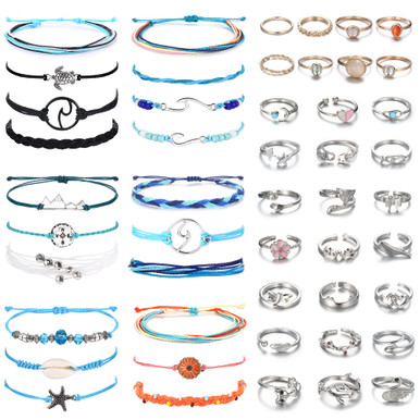 75 Pcs Friendship Bracelets For Teen Girls Surfer Wave