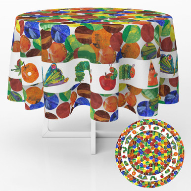 Tablecloth Yellow Insects Cartoon Very Hungry Little Green Caterpillar Tablecloths Butterfly ...