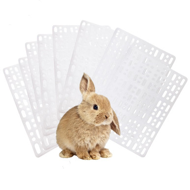 Plastic Rabbit Mat 8 Pcs Rabbit Feet Pad Plastic Bunny Cage Floor Mat Foot Resting Hole ...