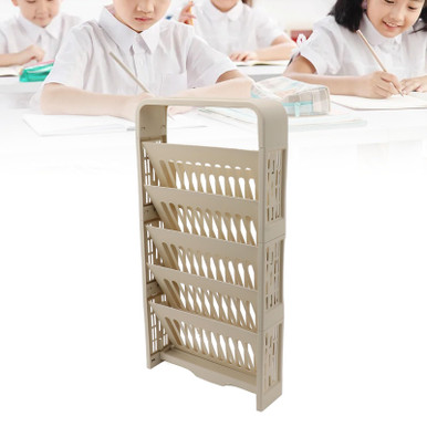 Statioinary Book Rack ZJchao Deskside Bookshelf, 5 Tier Book Rack Large Capacity Compact ...