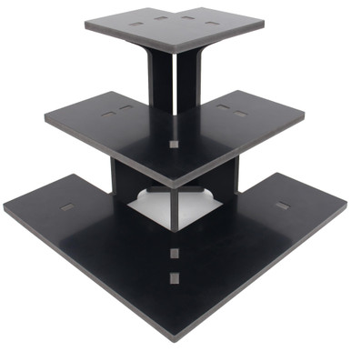 3-Tier Corner Retail Table Display Stand, Black Countertop Pop Up 3 ...
