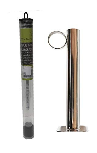 Tap My Trees Ahornsirup-Hydrometer & Testbecher Bundle – VT-geprüft, Mit Baumé- Und Brix-Skala, Edelstahl-Becher Für Zuckergehalt-Messung