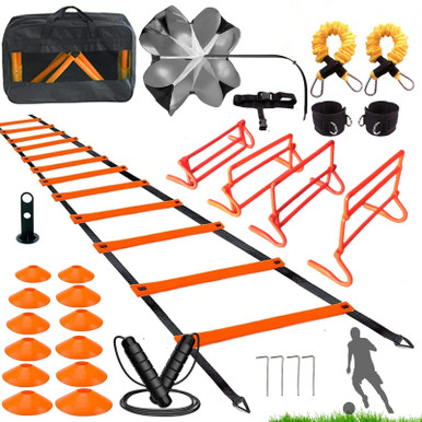 Agility Training Set – Ladder, Hurdles, Cones & More For Speed & Footwork Drills