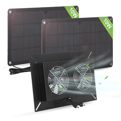Shell Limited Fan ECO-WORTHY 20W Solar Powered Dual Metal Shell Exhaust Fan Kit ...
