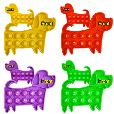 Proweber Ten Frame Math Manipulatives - Push Pop Fidget Toy with Puppy ...