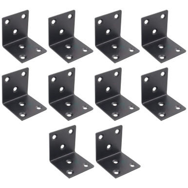 18Pcs White L Bracket & 72 Pcs Screws, 1.57x1.57 Inch Corner Brace Small Right Angle Bracket Shelf Bracket Corner Fastener For Wood Furniture Bedframe Cabinet Drawer Chair