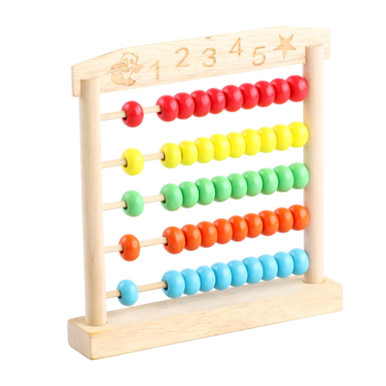 Vaveren Wooden Counting Frame 5 Row Abacus,Learning Counting Abacus Toy ...