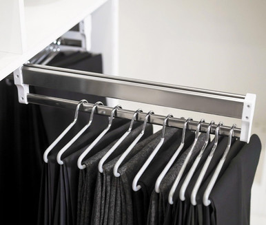 Closet Clothes Hanger Rail, Extendable Pants Rack Pull-out Closet Rod ...