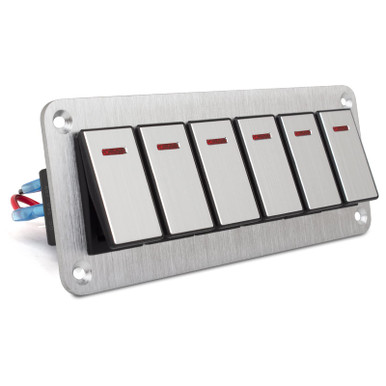 Waterproof Toggle Switch Panel 6 Gang Aluminum Rocker Switch Panel 12V ...