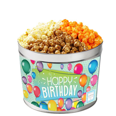Gourmet Popcorn Tin 3 Flavor - Butter Popcorn, Caramel Popcorn & Orange ...