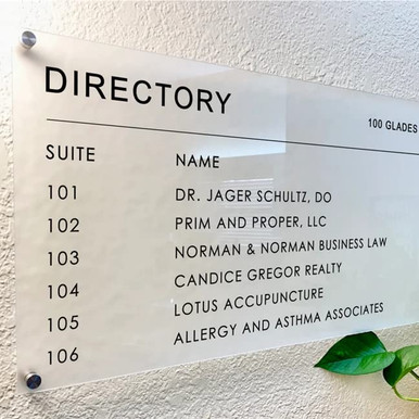 Pahdecor Custom Building Directory Sign - Transparent Acrylic Sign ...