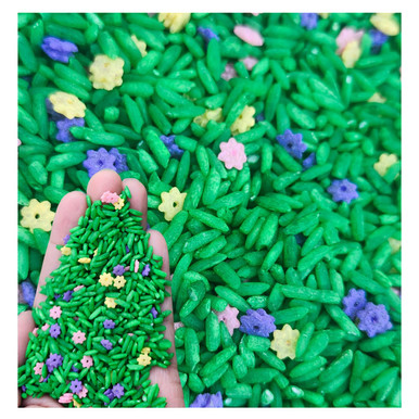 Colored Rice for Sensory Play, Flower Colored Rice, Sensory Bin, Play ...