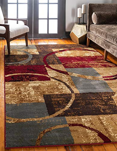 Unique Loom Barista Collection Modern Circles Rustic Warm Multi Area ...