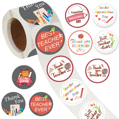500 Pieces Teacher Appreciation Party Decorations Labels Roll Stickers ...
