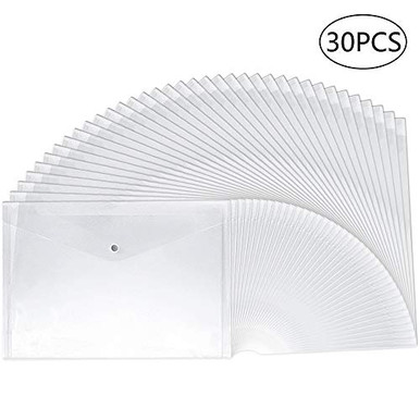 30pcs Plastic Envelopes, Clear Poly Envelope Waterproof File Folder ...