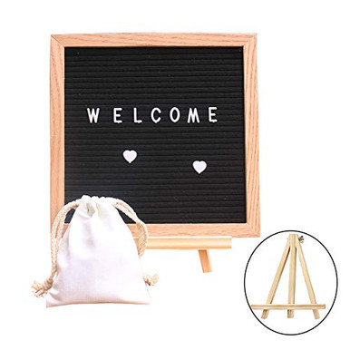 Dzty Changeable Quality Oak Frame Letter Board 10x10 inches, Message ...