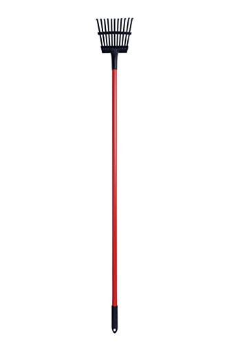 GardenAll 11-Tine Steel Leaf/Shrub Rake with 48 Vinyl Coated Steel Tube ...