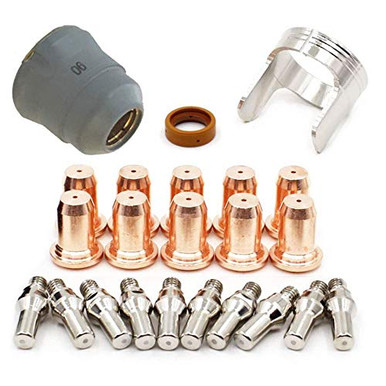 RX WELD 23-Piece Plasma Cutter Consumables Kit - Tips & Electrodes For PT-60/IPT-60 & PT-40/IPT-40 Torches (1.0mm)