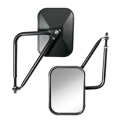 Door Off Mirrors For Jeep Wrangler JK JKU JL (1987-2019) – Full Metal Matte Black Pair
