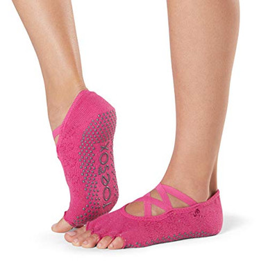 ToeSox Grip Socks For Pilates, Barre & Yoga – Non-Slip Half Toe Design With Arch Support (Fitted, Solid)