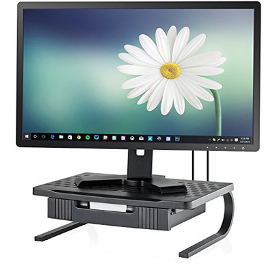 Monitor Stand Riser & Computer Desk Organizer with Storage Drawer ...