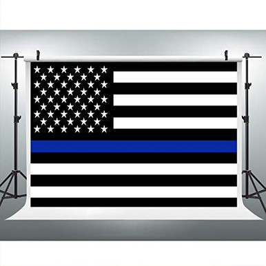 Blue Line USA Flag Photography Backdrop for Party, 9x6FT, Honoring Law ...