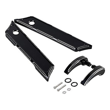 KaTur Kit Sollevatori Per Borse Harley Touring - Maniglie In Alluminio CNC Nero, Compatibile Con Road King Glide 2014-2017, Bolt-on