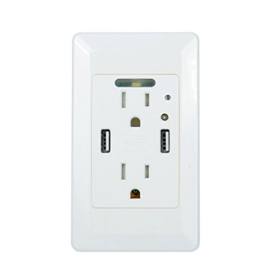GREENCYCLE High Speed USB Charger Wall Outlet,15-Amp Duplex Receptacle ...