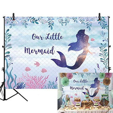 Allenjoy 7x5ft Under The Sea Little Mermaid Theme Backdrop Princess ...