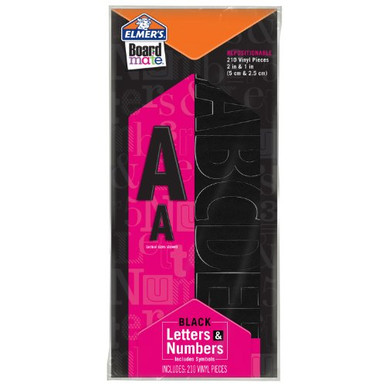 Repositionable Letters ELMERS Board Mate Repositionable Vinyl Sticky Letters & Numbers, Black ...