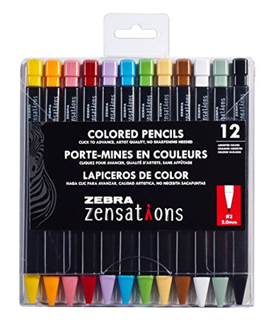 Zebra Zensations Mechanical Colored Pencils, 2.0mm Point Size, Assorted ...