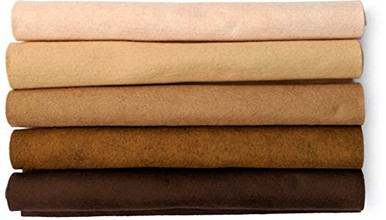 Skin Color Wool Skin Tones - Multi-Pack - Set of 5 Wool Blend 12x18 inch Sheets - 30% ...