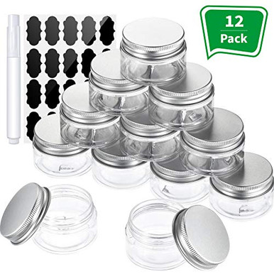 Pangda 12 Pack Empty Clear Plastic Slime Storage Favor Jars Wide-Mouth ...